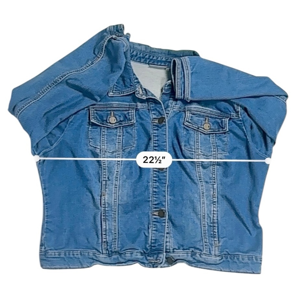 New York & Company Blue Denim Jacket Stretch Cotton Blend – Size XL - Picture 11 of 13